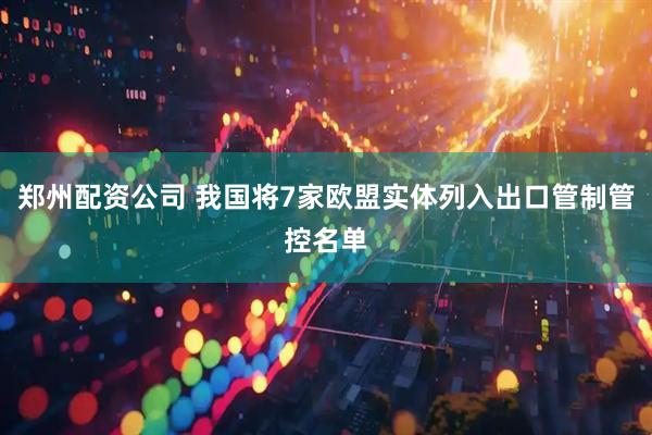 郑州配资公司 我国将7家欧盟实体列入出口管制管控名单